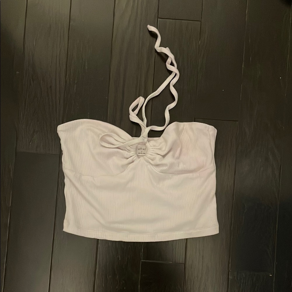 Wilfred White Bustier Tie Front Crop Top